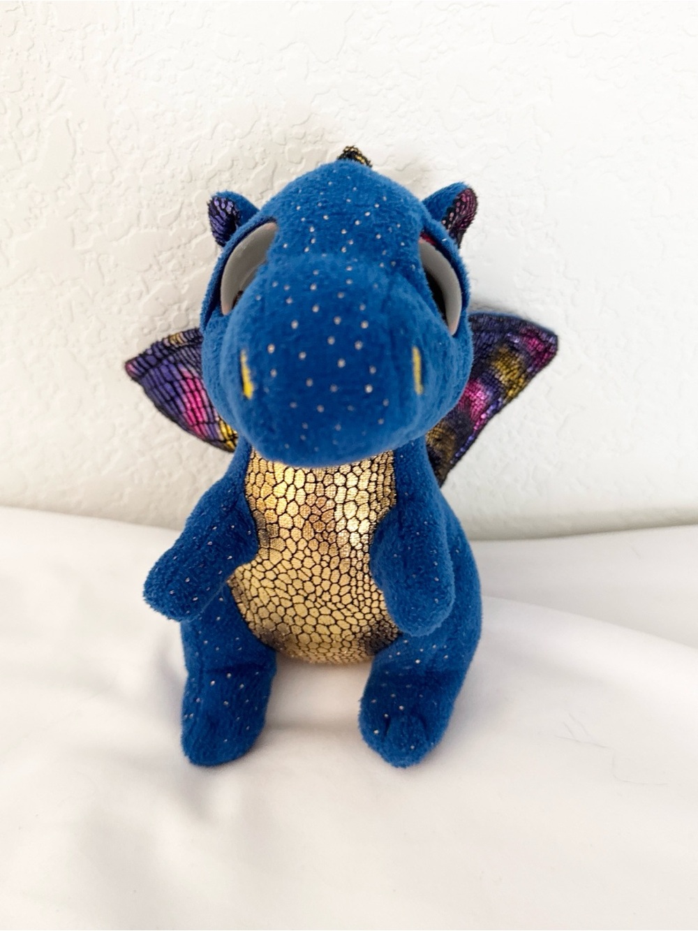 Ty Safifire blue  Plush Dragon Stuffed Toy with Gold Belly - Unbranded